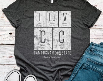 Classical Conversations I LuV CC Periodic Table Shirt, CC, Cycle 3, Homeschool, Foundations, Science