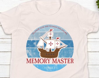 CC Memory Master Cycle 3, Classical Conversations, MM, CC T-shirt, Modern Period, Columbus, End of Year, Student, Award, Gift, Homeschool