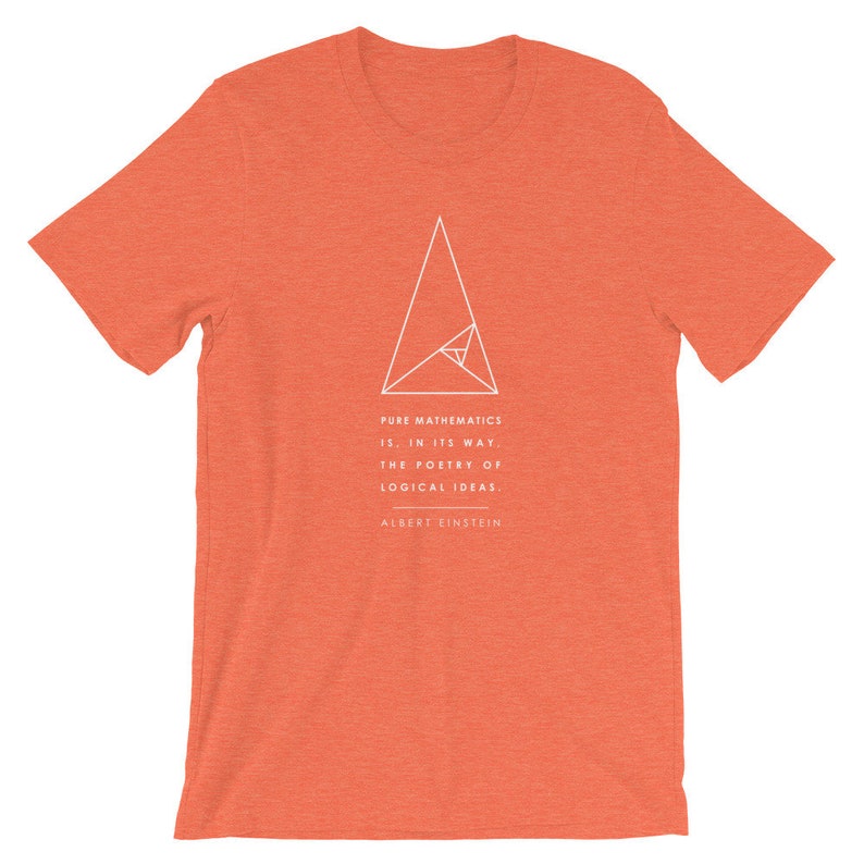 Einstein Math Golden Ratio Short-Sleeve Unisex T-Shirt, math lover, math gift, homeschool tshirt, fibonacci shirt, math teacher gift Heather Orange