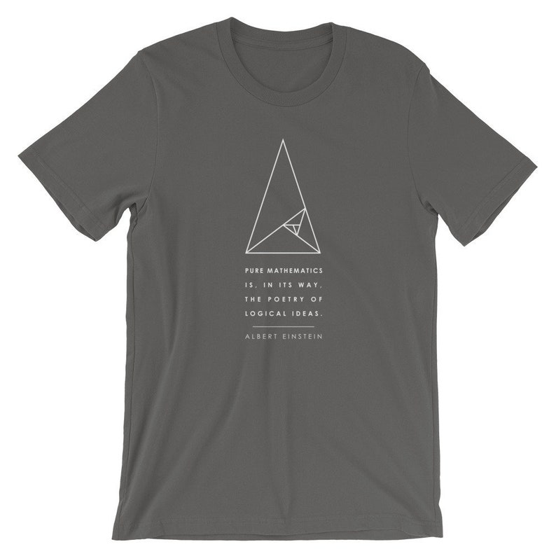Einstein Math Golden Ratio Short-Sleeve Unisex T-Shirt, math lover, math gift, homeschool tshirt, fibonacci shirt, math teacher gift Asphalt