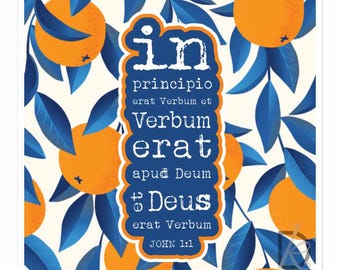 John 1:1 Sticker, Latin Bible Verse Sticker, In Principio Erat Verbum Sticker, CC Sticker, Classical Christian Ed, Waterproof Vinyl Sticker