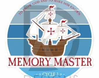 CC Memory Master Sticker, Cycle 3, Classical Conversations, MM, Foundations, Award, Homeschool
