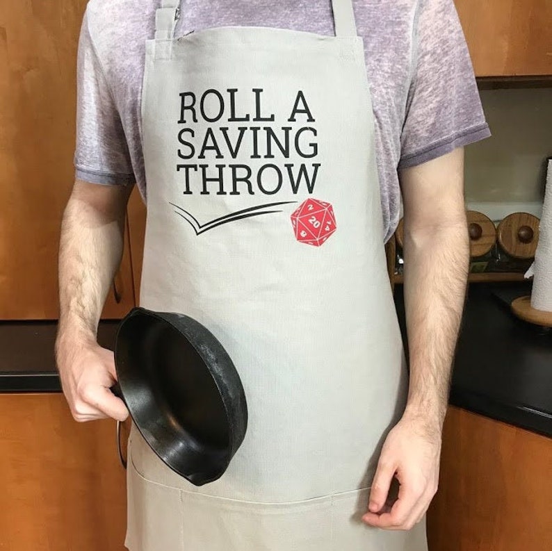 Customizable Dungeons and Dragons Apron Roll A Saving Throw Etsy