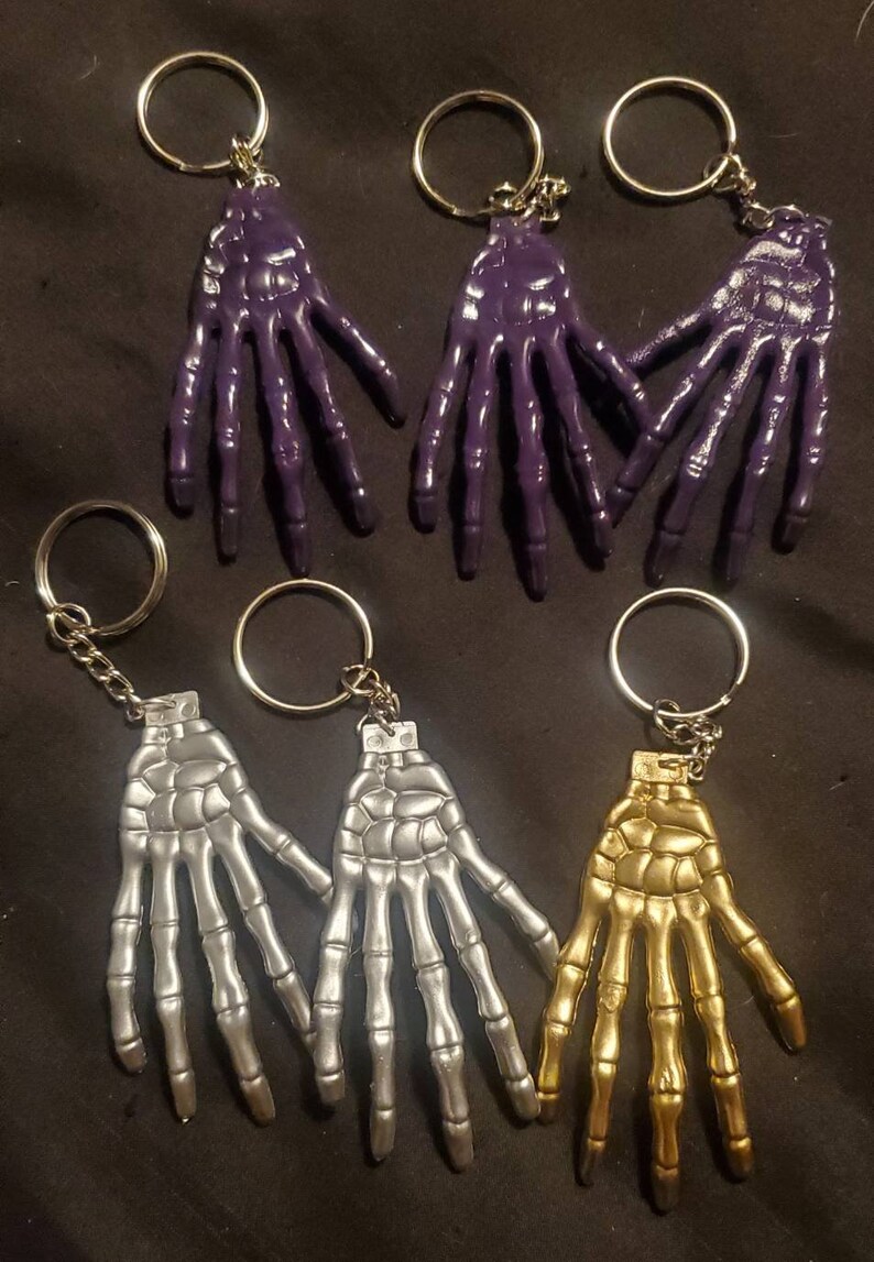 Handmade Skeleton Hand Keychains - Etsy