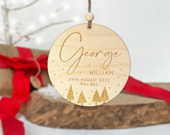 New Baby Personalised Christmas Tree Hanger bauble decoration - Baby's First Christmas Gift