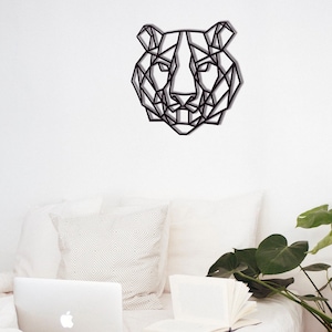 Geometric Tiger Head Wooden Wall Art Various Designs Available - Copper - Silver - Gold - Black