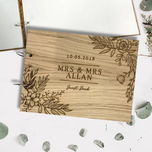Guest Book Alternative, Wedding Guest book, Personalised Floral Guestbook, Custom Guest Book, Scrapbook Photo Album, Rustic Wedding Décor