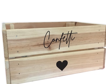 Personalised Wedding Crate - Wedding Hamper, Personalised Crate -  Rustic - Mr & Mrs - Card Box - Flip Flop crate - confetti popcorn box