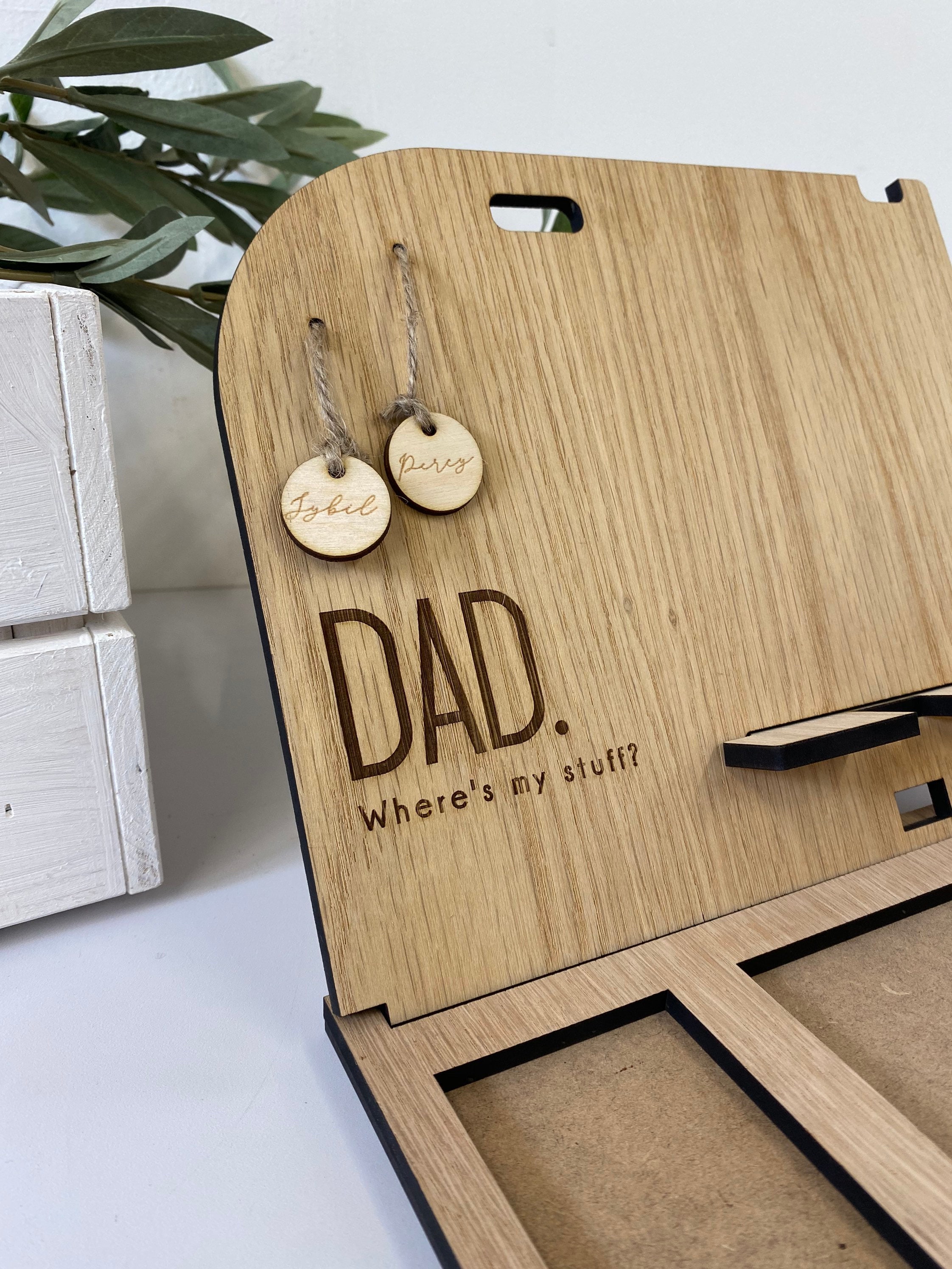 Dad's Stuff desk tidy Personalised phone docking station Etsy