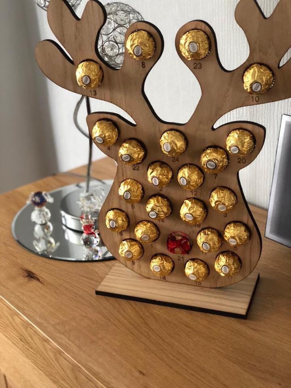 Oak Wood Ferrero Rocher Lindt Chocolate Truffle Advent Etsy