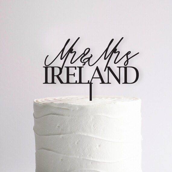 MR & MRS acrilico Silhouette torta nuziale Topper decorazione proposta personalizzabile per il tuo giorno speciale