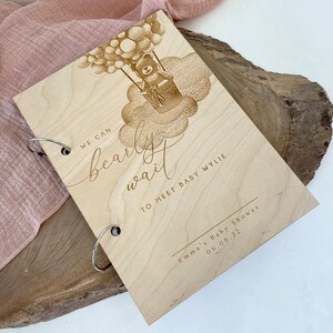 Gastenboek babyshower babyshower - Zwangerschapsdagboek Baby Scan plakboek - gepersonaliseerd houten dagboek