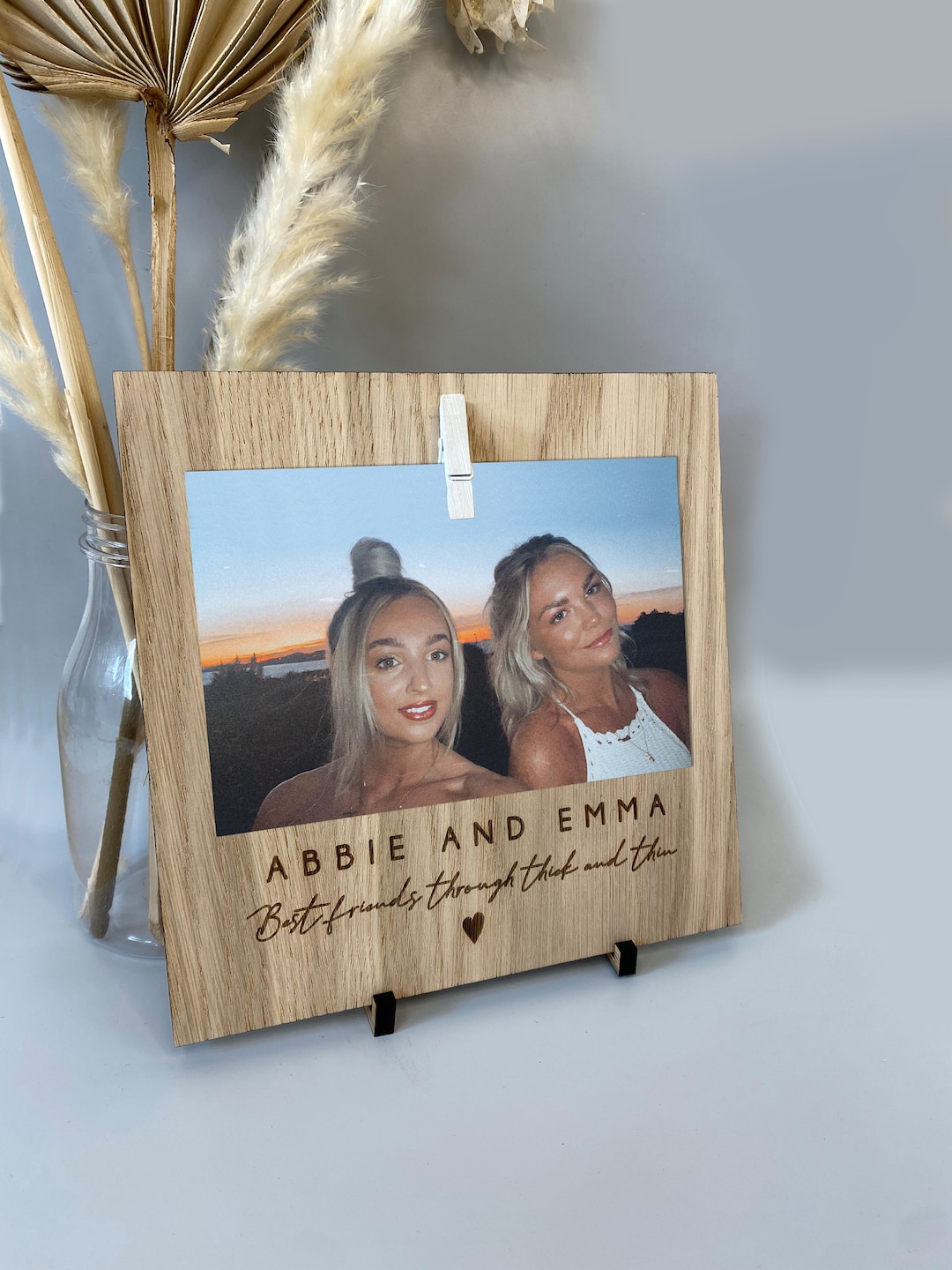 Best Friends Photo Frame Peg Plaque Wooden Photoframe Plaque Friendship Gift, Galantine's Day Etsy