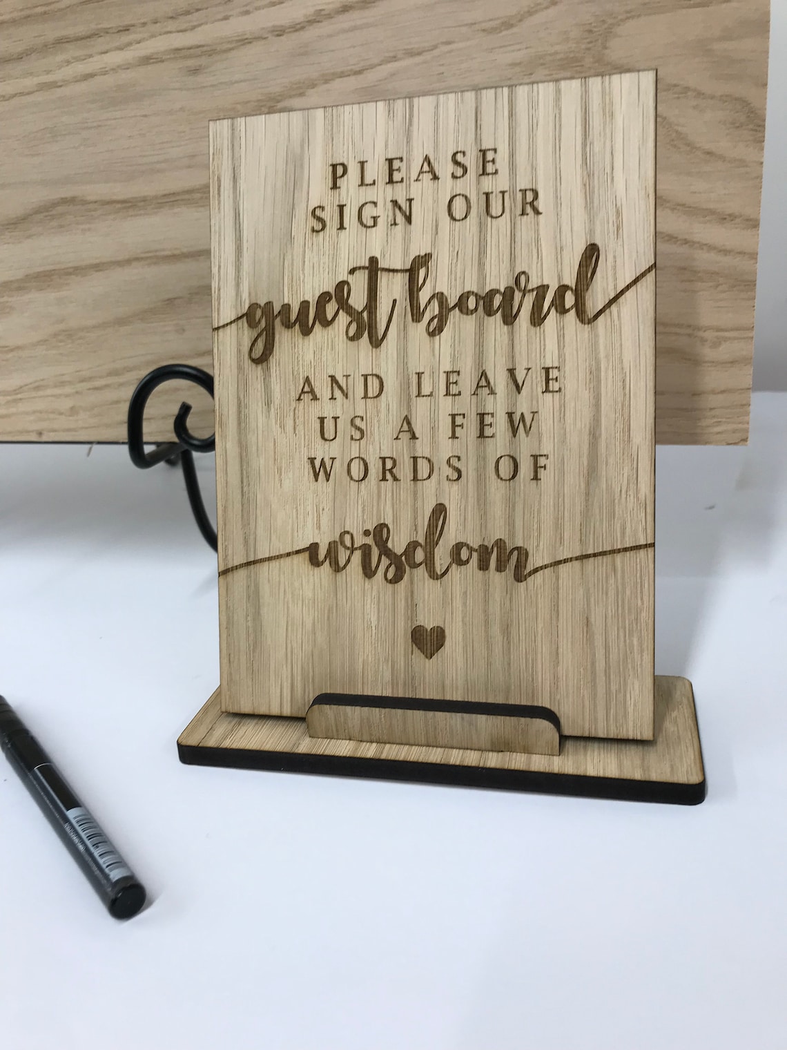 Oak Wedding Guest Book Board Engraved Wedding Guests Etsy