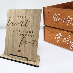 Flip Flop Sign - A little Treat for your dancing feet - Wedding Sign - Oak Laser Cut Wedding Sign - Rustic Wedding