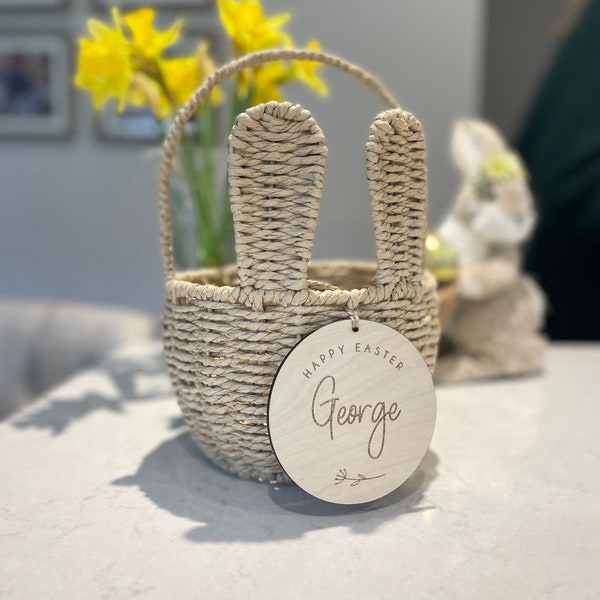 Bunny basket - Easter egg hunt basket Personalised Easter Hamper - Chocolate Hamper Basket