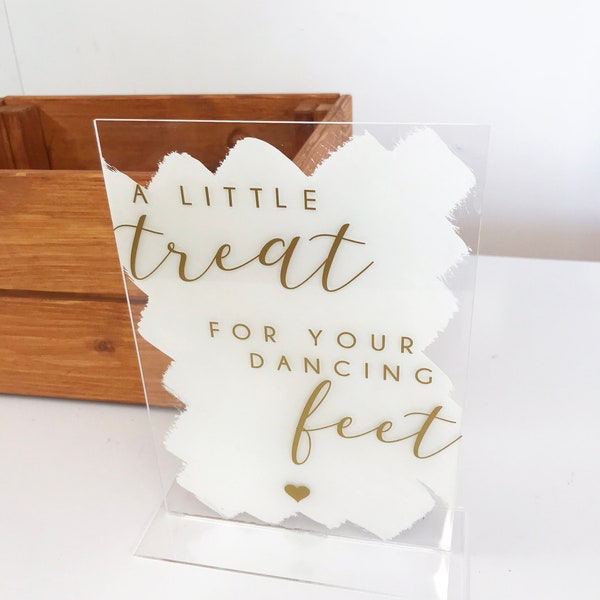Flip flop sign - a treat for your dancing feet - Perspex and paint stroke - Wedding Sign - Laser Cut Wedding Sign