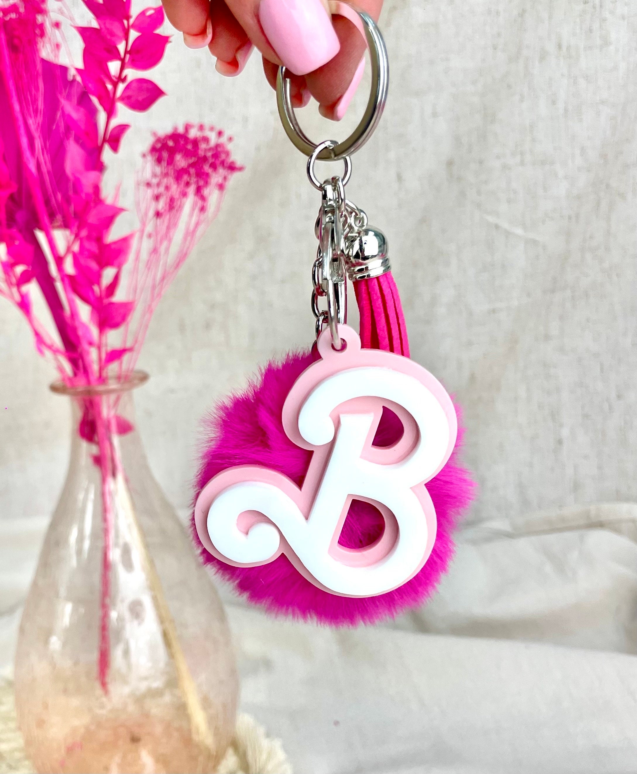 Monogram Keychain Purse Charm Nwt Letter S Barbie Pink