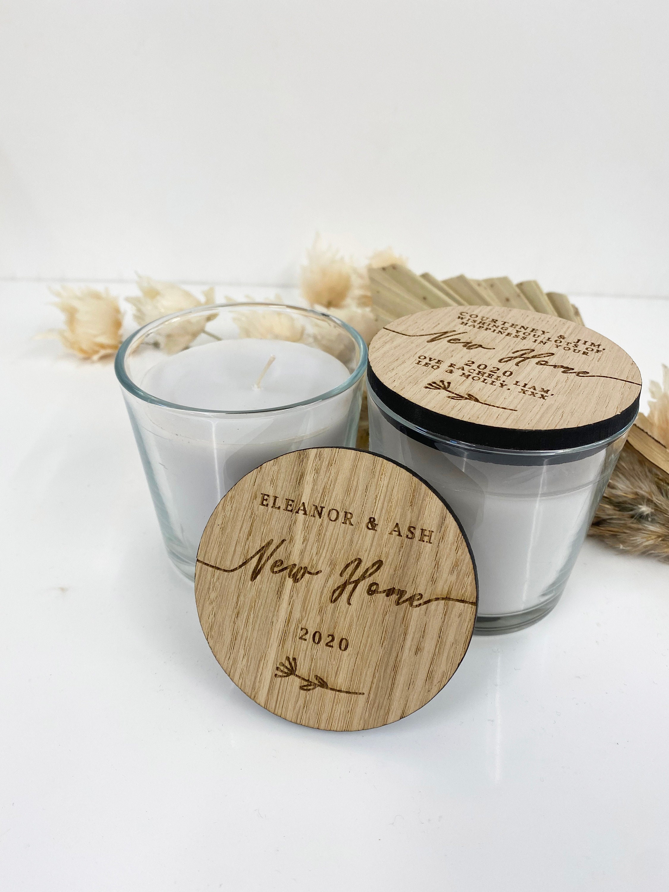 Personalised New Home Candle Glass Candle Jar Wooden Lid Engraved New Home  House Warming Gift - Etsy
