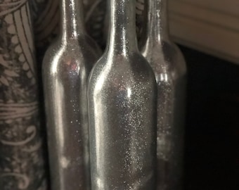 Glitter On The Inside Wine Bottles | Wedding Table Decoration | Wedding Centerpieces for Glam Wedding | Custom Wine Bottle Home Decor