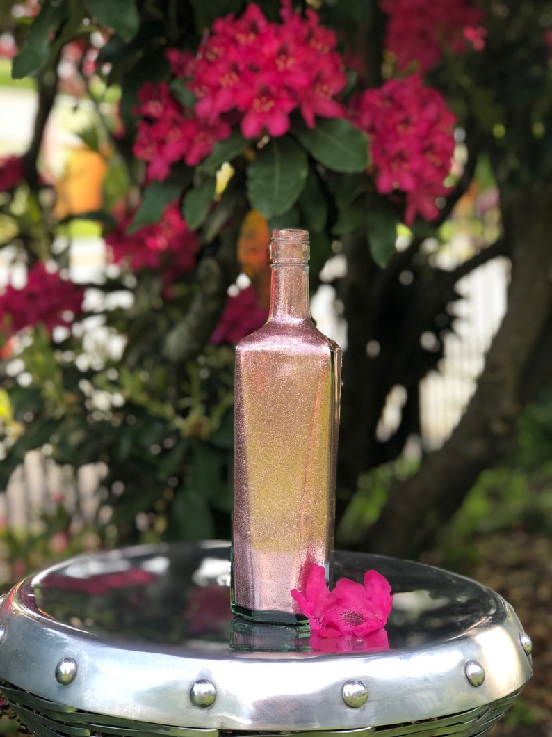 Pink Glittered Decor Bottle
