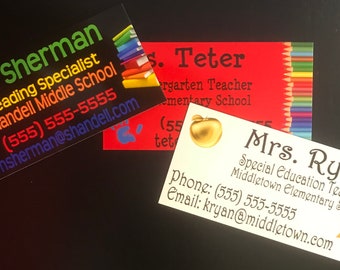 Set of 12 Teacher Contact Magnets Back to School Etsy