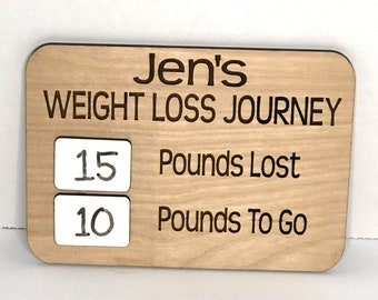 Custom Personalized Weight Loss Sign Magnetic - Diet Journey Magnet
