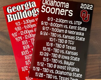 2026 Season! College Football Magnetic Schedule - for every football fan!