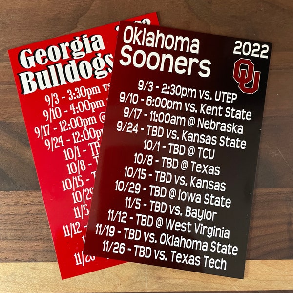2023 College Football Schedule Etsy