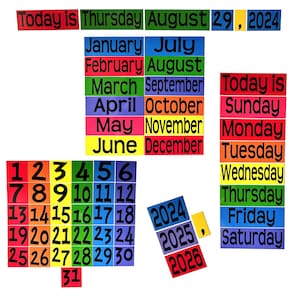 Large Full Calendar Set - MAGNETS - Great for Teachers and Classrooms!