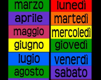 ITALIAN Large Full Calendar Set - MAGNETS - Great for Teachers and Classrooms!