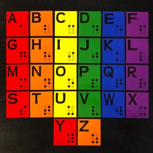 Conjunto de alfabeto Braille para aprender Braille - Baixa Visão - AGORA em 3 tamanhos disponíveis!