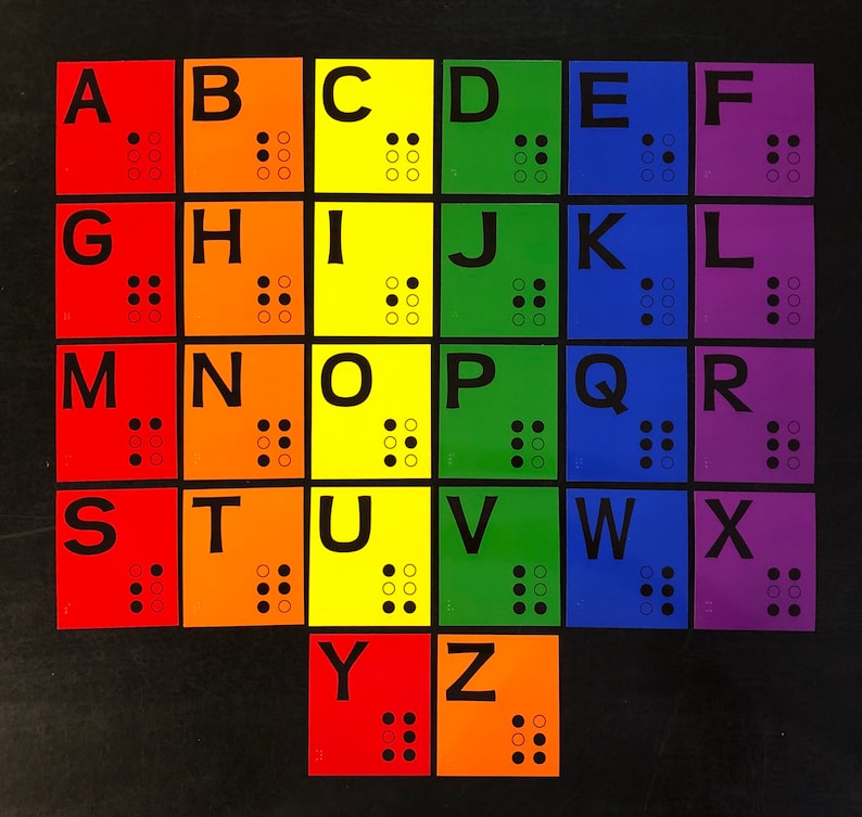 Braille Alphabet Set for Learning Braille Low Vision NOW 3 Etsy