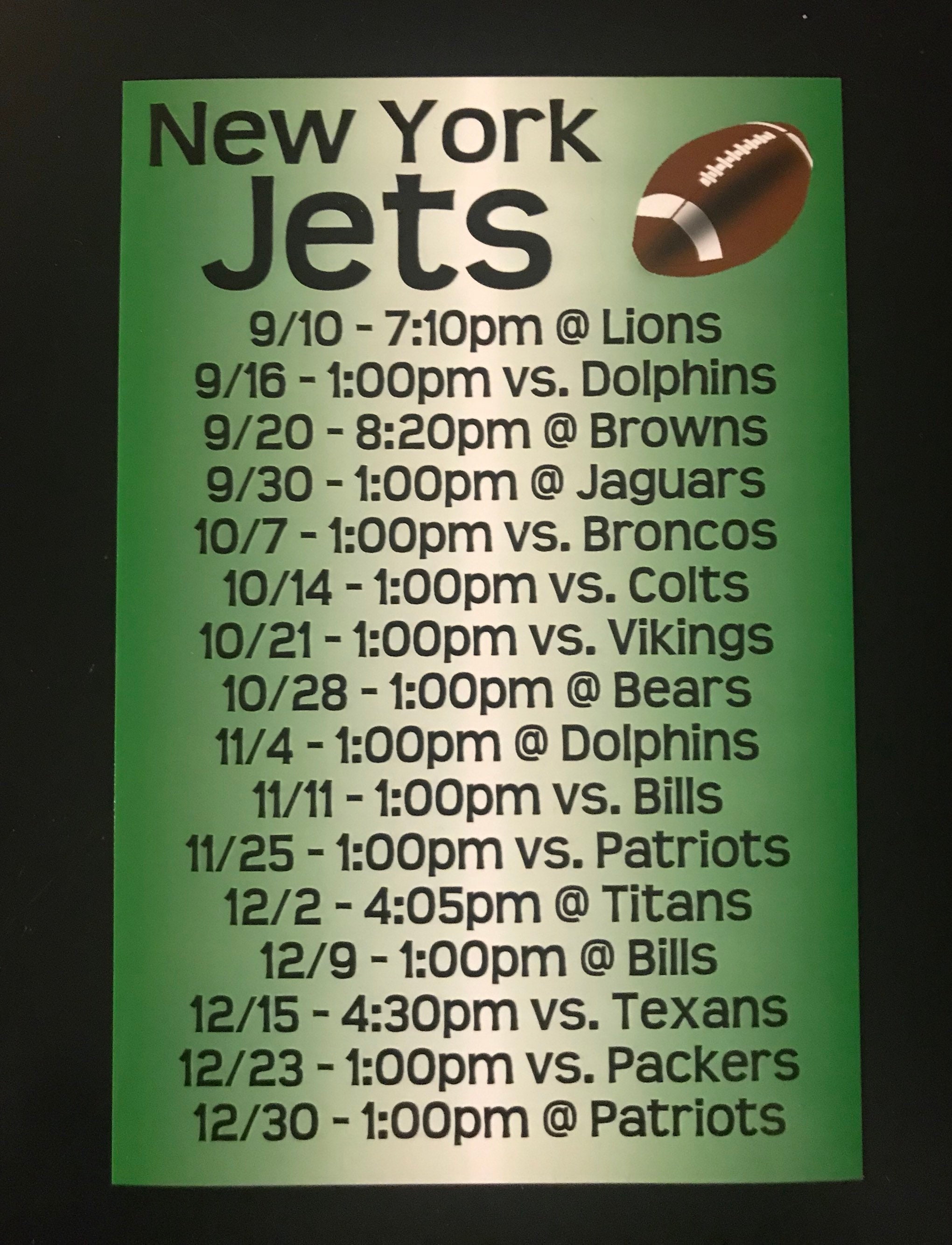 Football NFL Schedule for every football fan Etsy