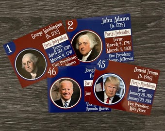 46 Presidents Magnet Set - Social Studies Classroom Decor