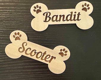 Custom Wooden Dog Bone Magnet