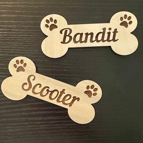 Custom Wooden Dog Bone Magnet
