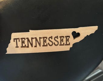 Wooden Tennessee Magnet - Laser - Housewarming 1.5"x6"