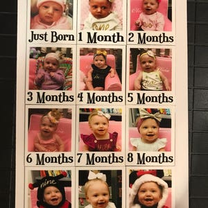 Personalized Baby&#39;s First Year Magnet - Set of 12