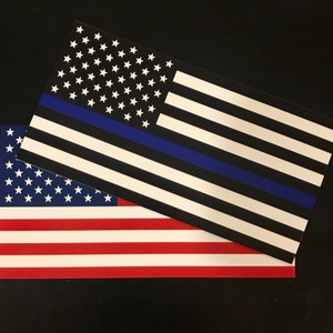 Magnetic Flag Set of 2 - Thin Blue Line (Also Red, Yellow, Green, Gold, Grey)