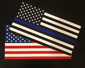 Magnetic Flag Set of 2 - Thin Blue Line (Also Red, Yellow, Green, Gold, Grey)