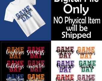 College Football Game Day - PNG file - Instant Digital Download