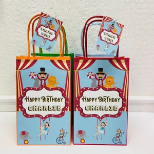 Circus themed Party Bags | Bundle of 6 bags | Customized
