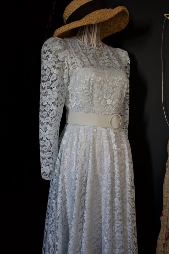 ice blue lace party dress - image 6