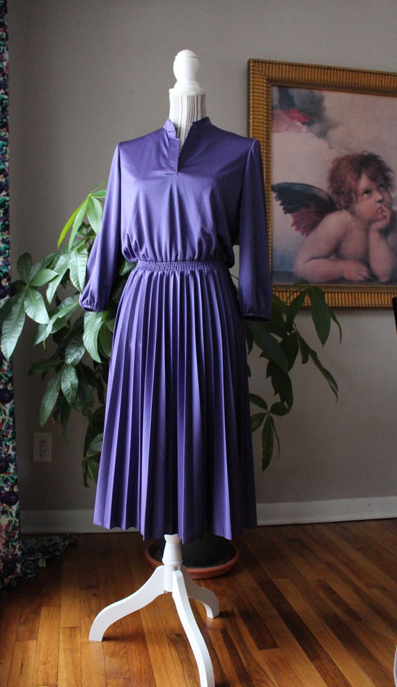Womens Vintage Pleated Day Dress Kay Windsor Etsy