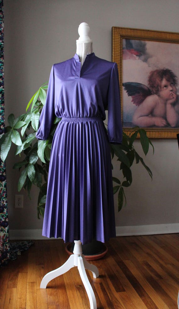 Womens Vintage Pleated Day Dress// Kay Windsor