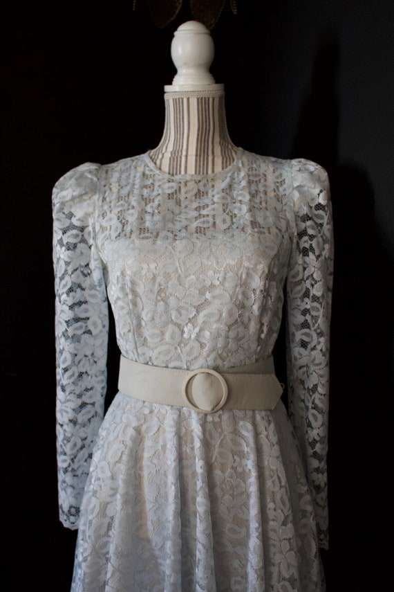 ice blue lace party dress - image 4