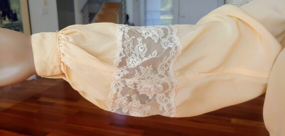 True Vintage Buttery Soft Silk and Lace Poet Blou… - image 5