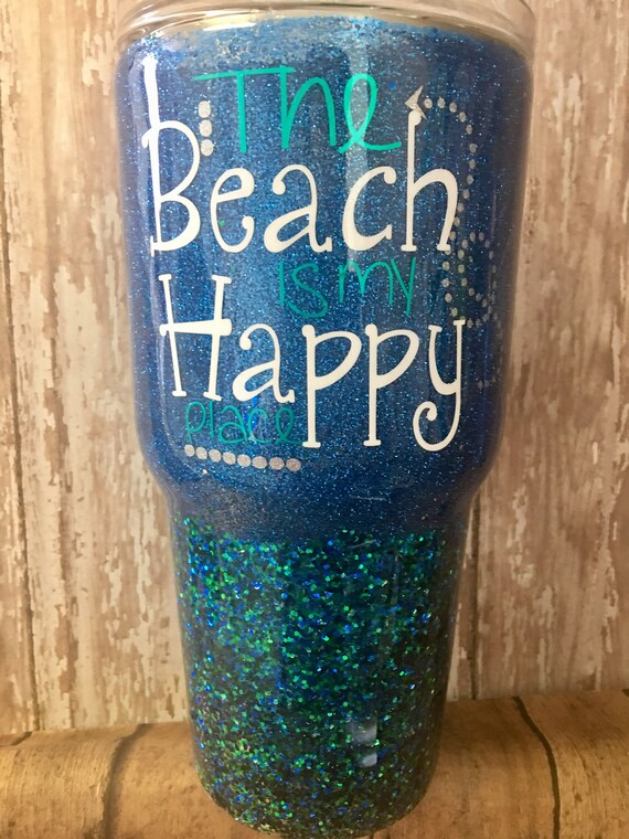 The Beach is My Happy Place Stainless Steel Tumbler. Please Etsy