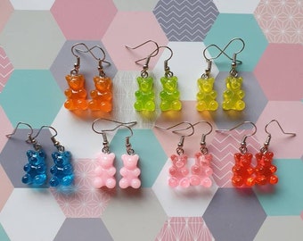 gummy bear earrings - kawaii charm - food jewelry - earring kawaii - food earring